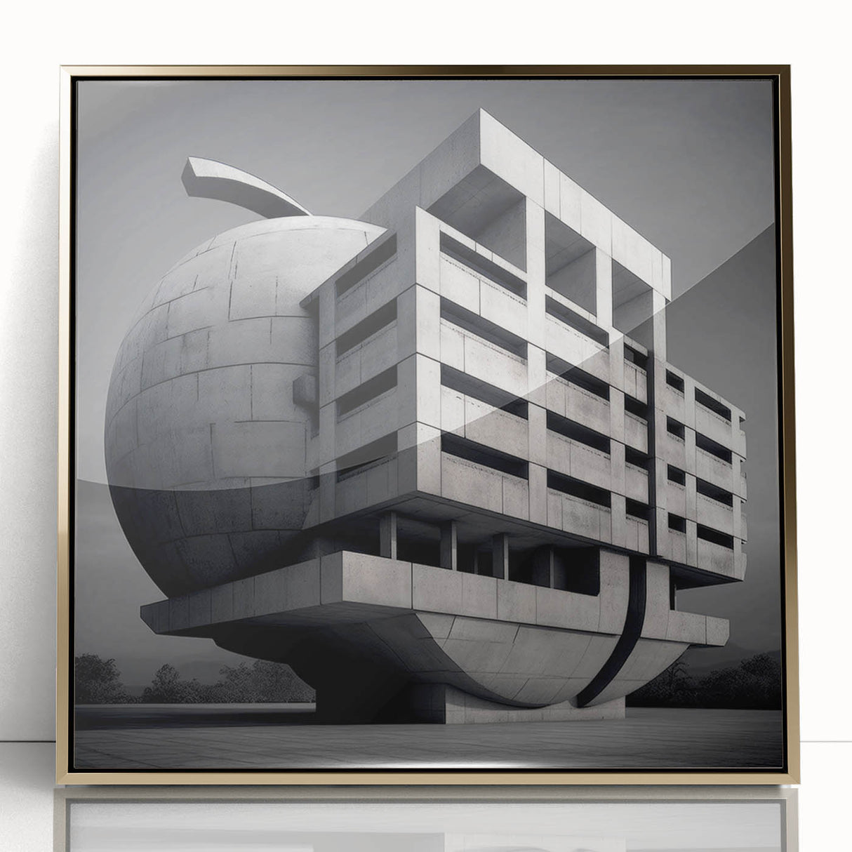 Brutalist Wall Art | Modern Industrial Geometric Print | Concrete Design