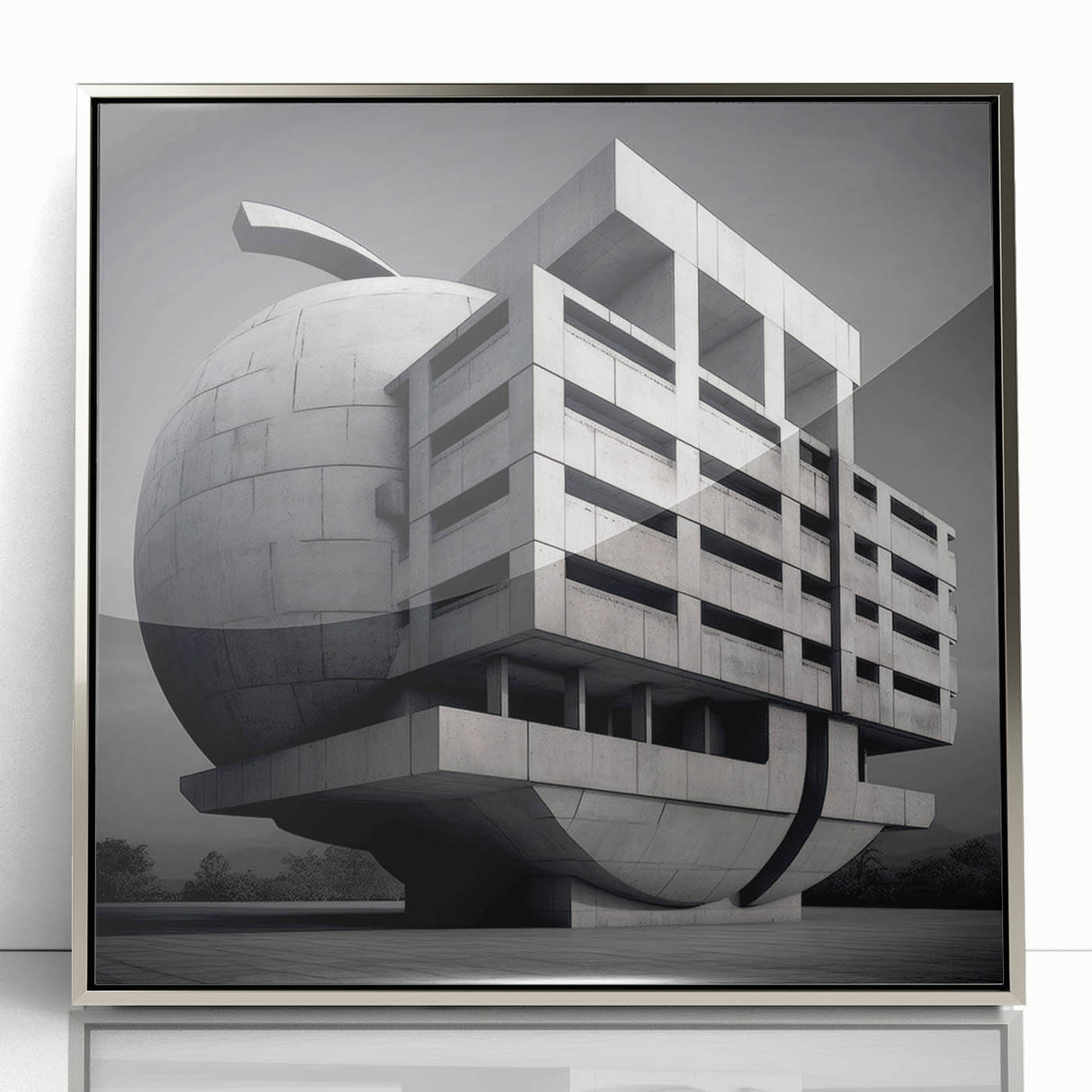 Brutalist Wall Art | Modern Industrial Geometric Print | Concrete Design