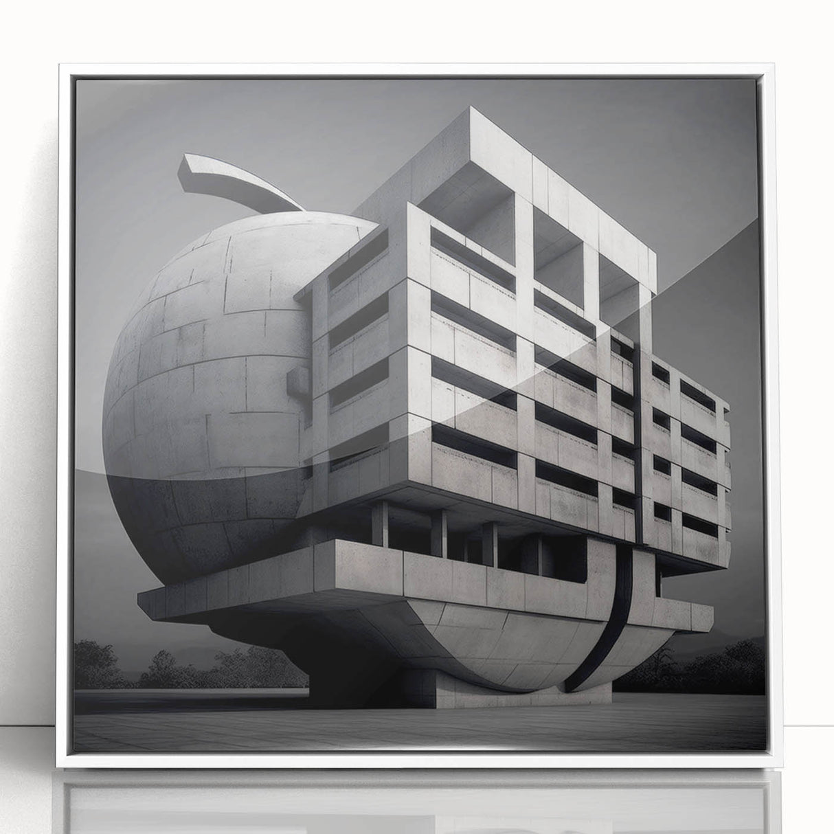 Brutalist Wall Art | Modern Industrial Geometric Print | Concrete Design