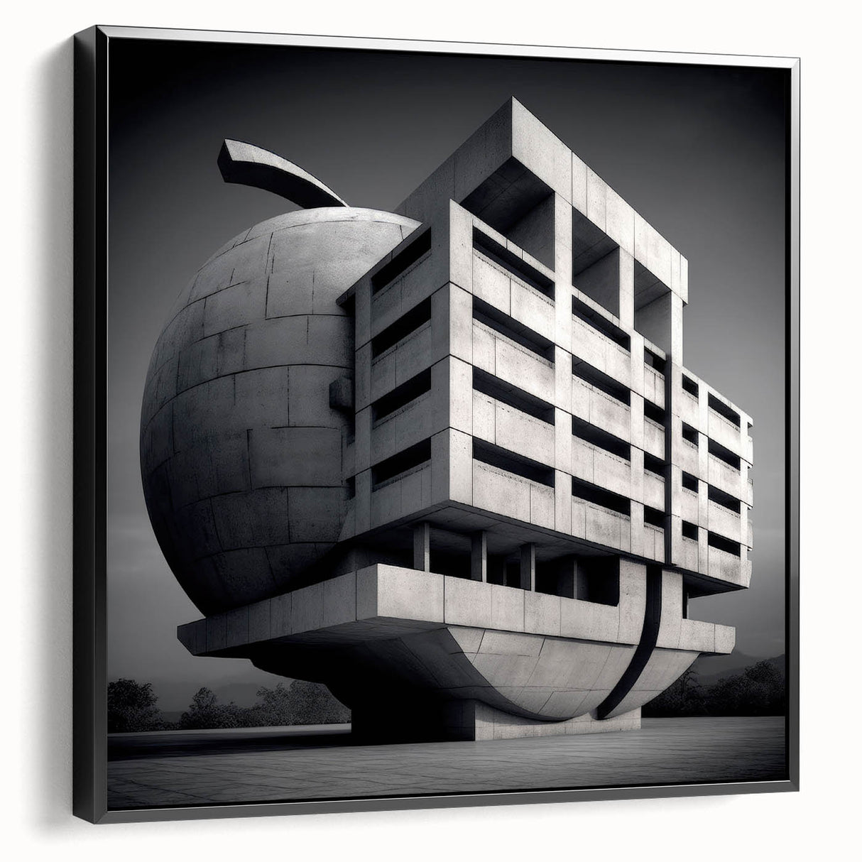 Brutalist Wall Art | Modern Industrial Geometric Print | Concrete Design