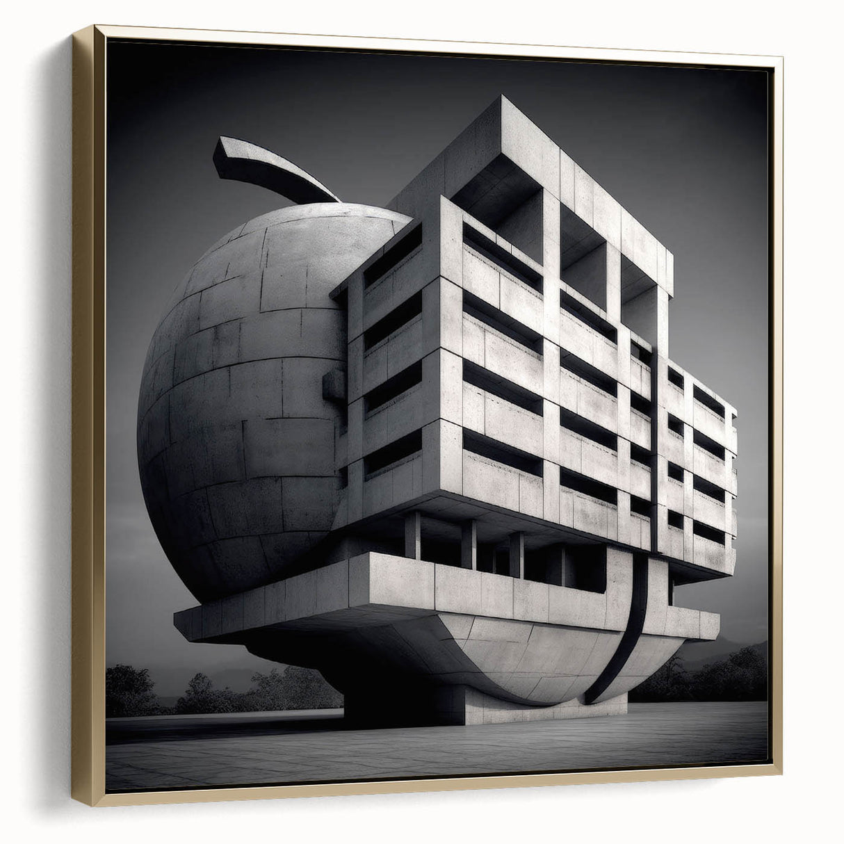 Brutalist Wall Art | Modern Industrial Geometric Print | Concrete Design