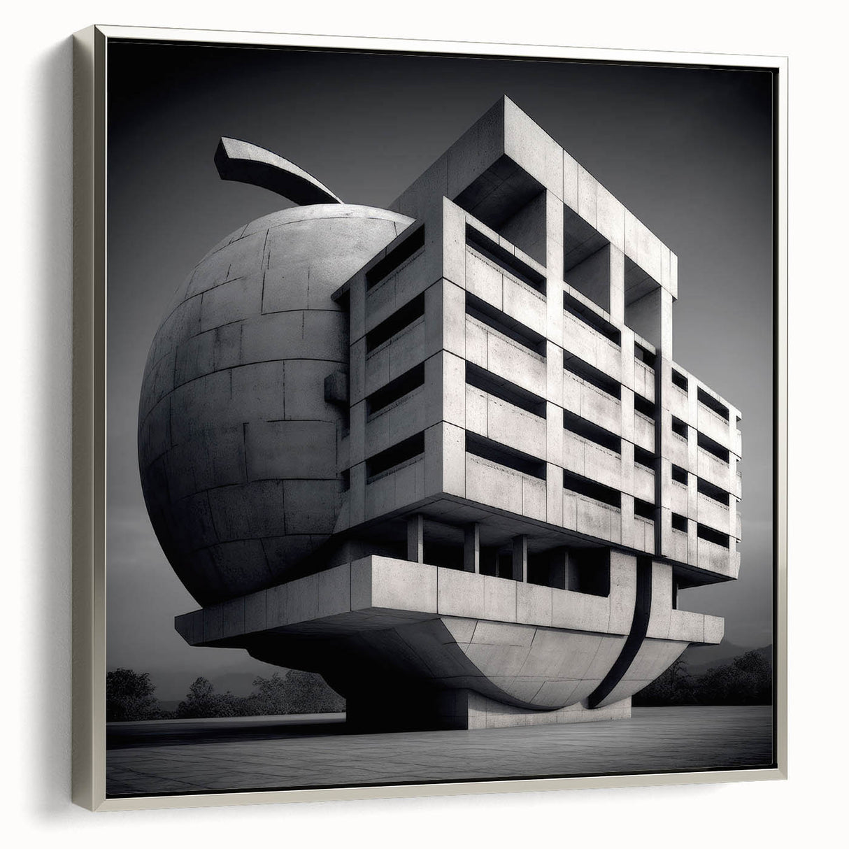 Brutalist Wall Art | Modern Industrial Geometric Print | Concrete Design