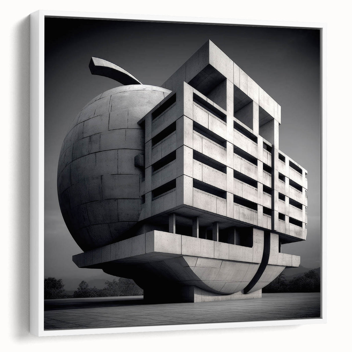Brutalist Wall Art | Modern Industrial Geometric Print | Concrete Design