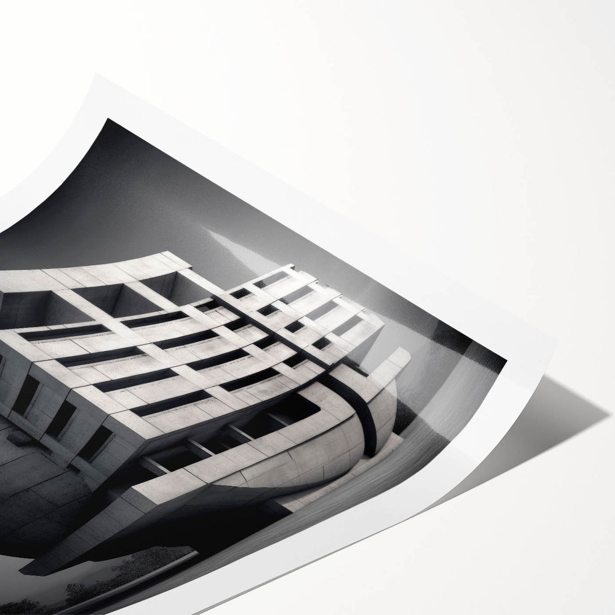 Brutalist Wall Art | Modern Industrial Geometric Print | Concrete Design