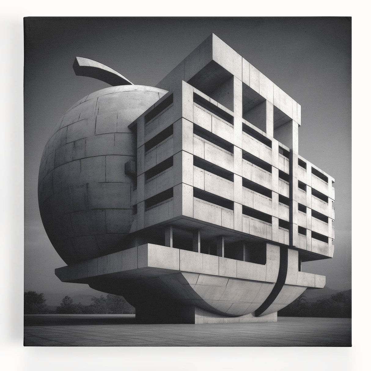 Brutalist Wall Art | Modern Industrial Geometric Print | Concrete Design