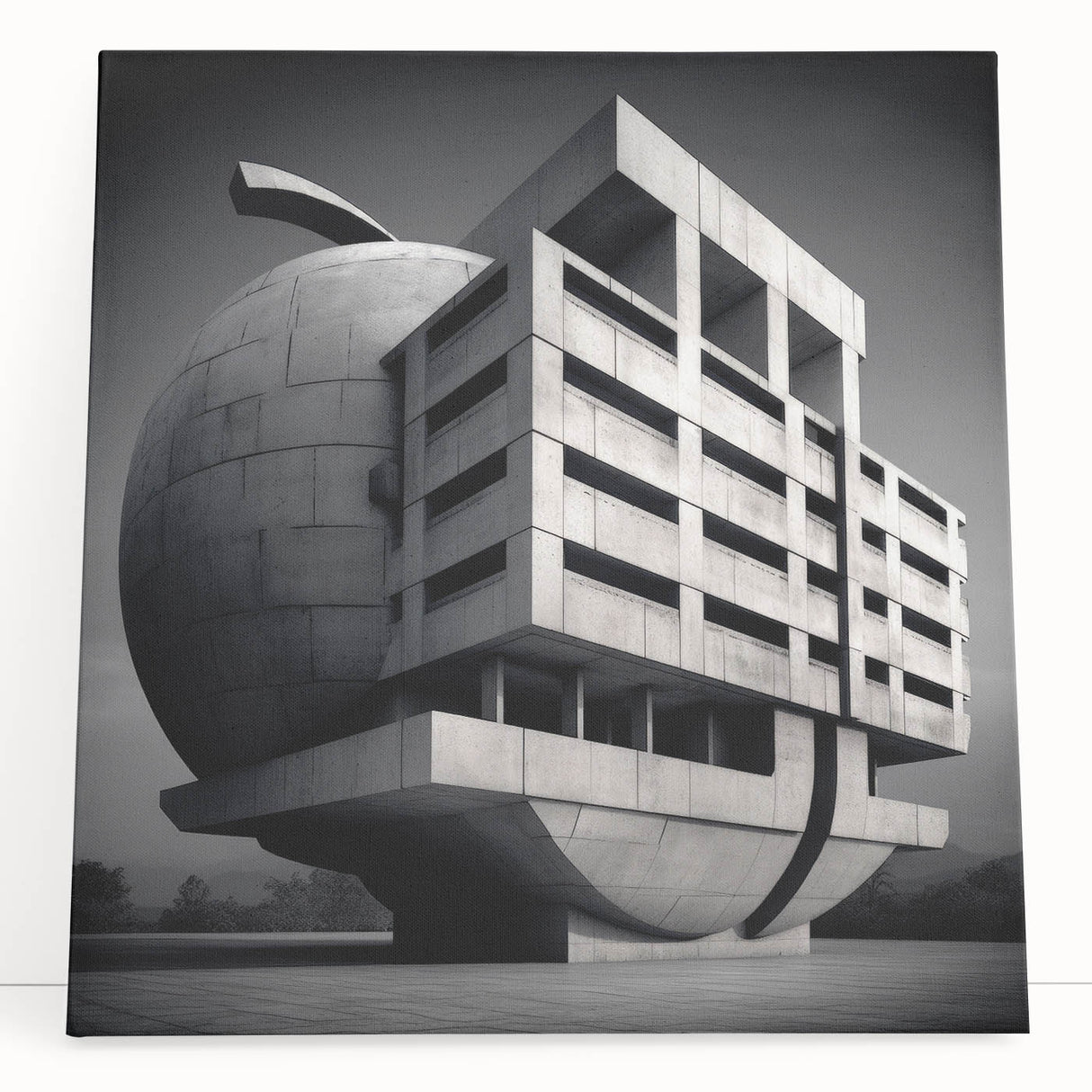 Brutalist Wall Art | Modern Industrial Geometric Print | Concrete Design