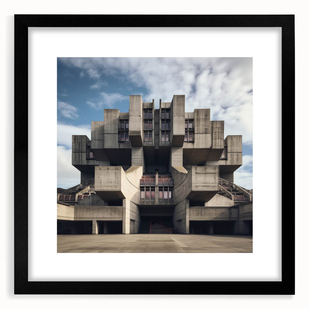 Brutalist Wall Art | Architectural Geometric Design | Industrial Canvas Print