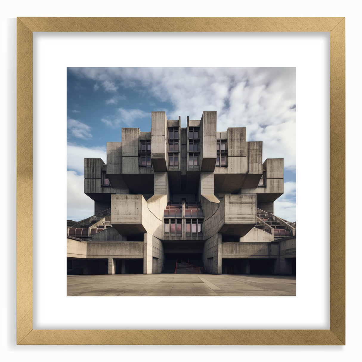 Brutalist Wall Art | Architectural Geometric Design | Industrial Canvas Print