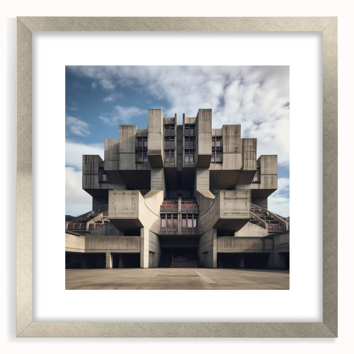Brutalist Wall Art | Architectural Geometric Design | Industrial Canvas Print