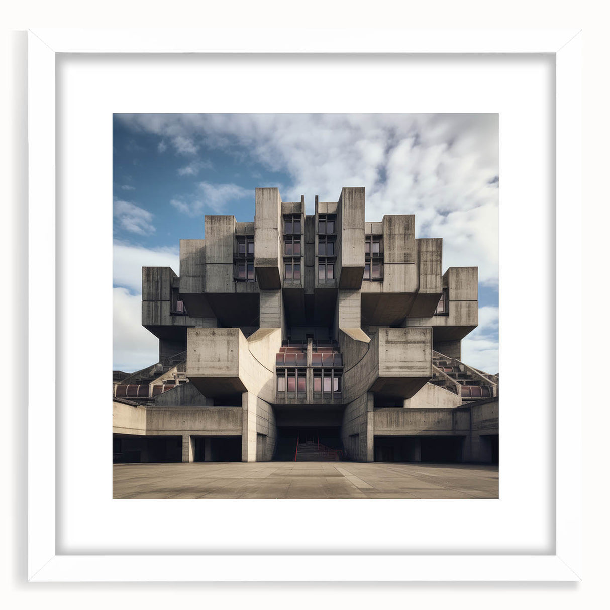 Brutalist Wall Art | Architectural Geometric Design | Industrial Canvas Print