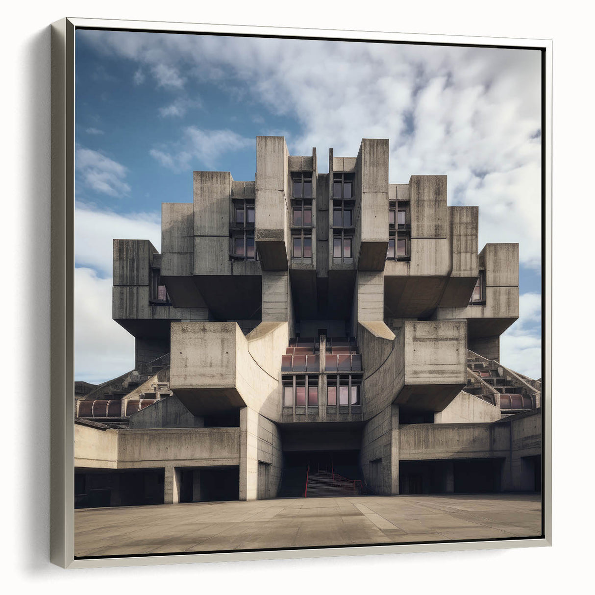 Brutalist Wall Art | Architectural Geometric Design | Industrial Canvas Print