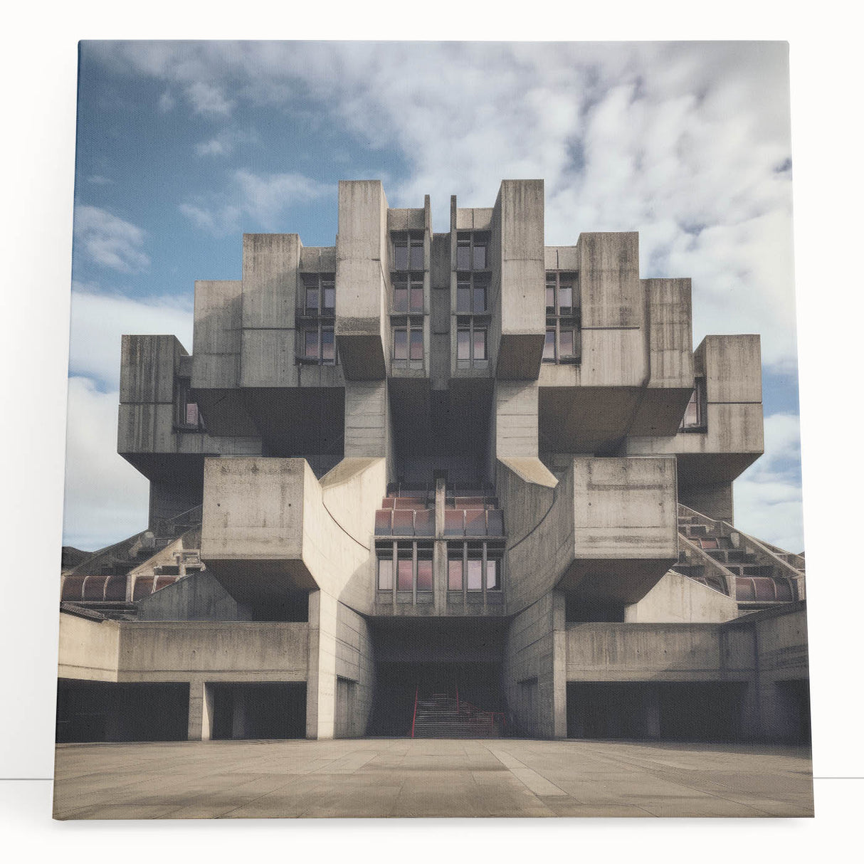Brutalist Wall Art | Architectural Geometric Design | Industrial Canvas Print
