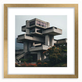 Brutalist Wall Art | Modern Geometric Architecture | Industrial Canvas Print