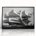 Brutalist Wall Art | Futuristic Concrete Architecture Geometric Print
