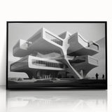 Brutalist Wall Art | Futuristic Concrete Architecture Geometric Print