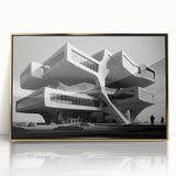 Brutalist Wall Art | Futuristic Concrete Architecture Geometric Print