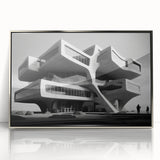 Brutalist Wall Art | Futuristic Concrete Architecture Geometric Print