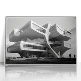 Brutalist Wall Art | Futuristic Concrete Architecture Geometric Print