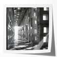 Brutalist Wall Art | Modern Industrial Geometric Tunnel | Concrete Aesthetic
