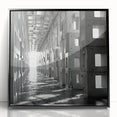 Brutalist Wall Art | Modern Industrial Geometric Tunnel | Concrete Aesthetic