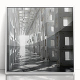 Brutalist Wall Art | Modern Industrial Geometric Tunnel | Concrete Aesthetic