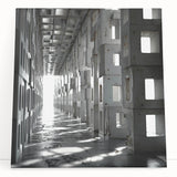 Brutalist Wall Art | Modern Industrial Geometric Tunnel | Concrete Aesthetic