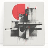 Brutalist Wall Art | Geometric Concrete Abstract | Industrial Canvas Print