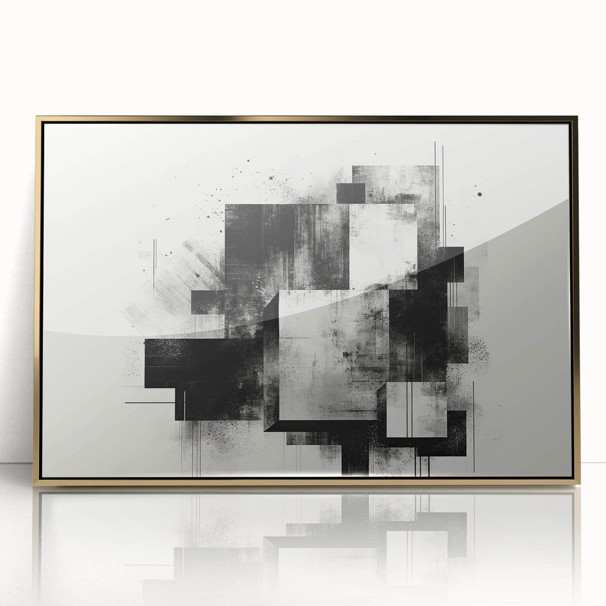 Brutalist Wall Art | Abstract Geometric Black and White Industrial Print