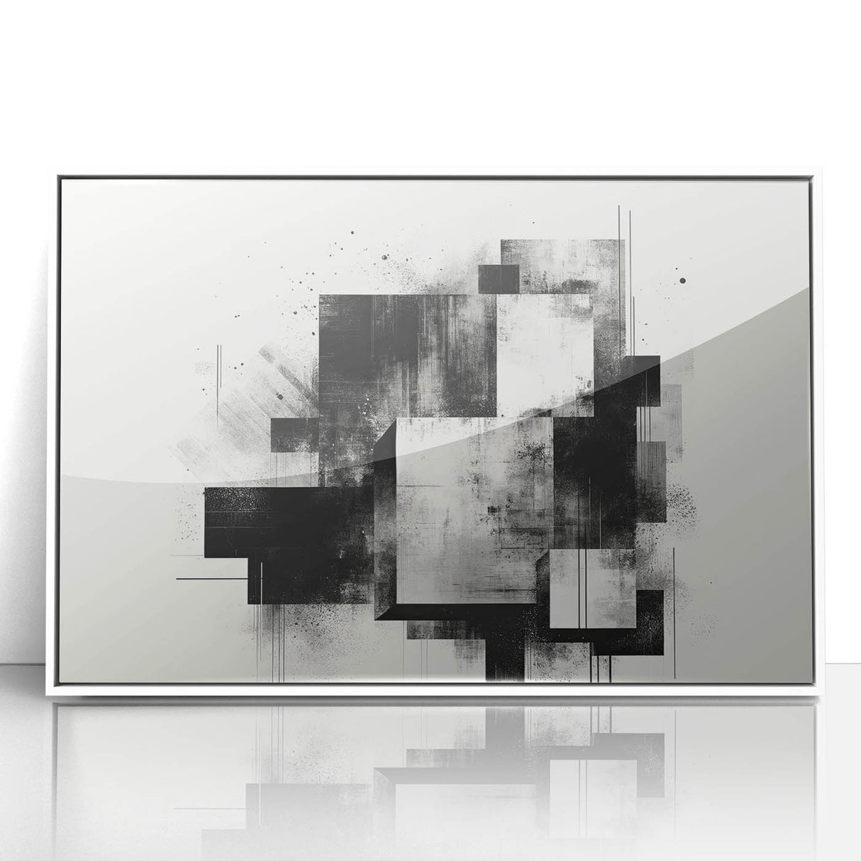 Brutalist Wall Art | Abstract Geometric Black and White Industrial Print