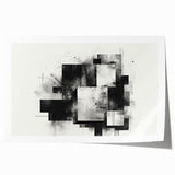 Brutalist Wall Art | Abstract Geometric Black and White Industrial Print
