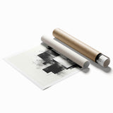 Brutalist Wall Art | Abstract Geometric Black and White Industrial Print