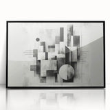 Brutalist Wall Art | Abstract Geometric Black and White Modern Art Print
