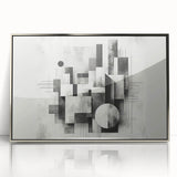 Brutalist Wall Art | Abstract Geometric Black and White Modern Art Print