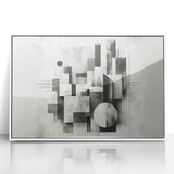 Brutalist Wall Art | Abstract Geometric Black and White Modern Art Print
