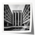 Brutalist Wall Art | Geometric Concrete Architecture | Industrial Canvas