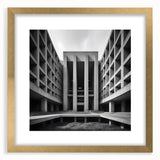Brutalist Wall Art | Geometric Concrete Architecture | Industrial Canvas