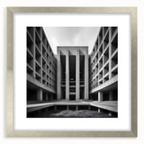 Brutalist Wall Art | Geometric Concrete Architecture | Industrial Canvas