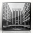 Brutalist Wall Art | Geometric Concrete Architecture | Industrial Canvas