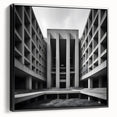 Brutalist Wall Art | Geometric Concrete Architecture | Industrial Canvas