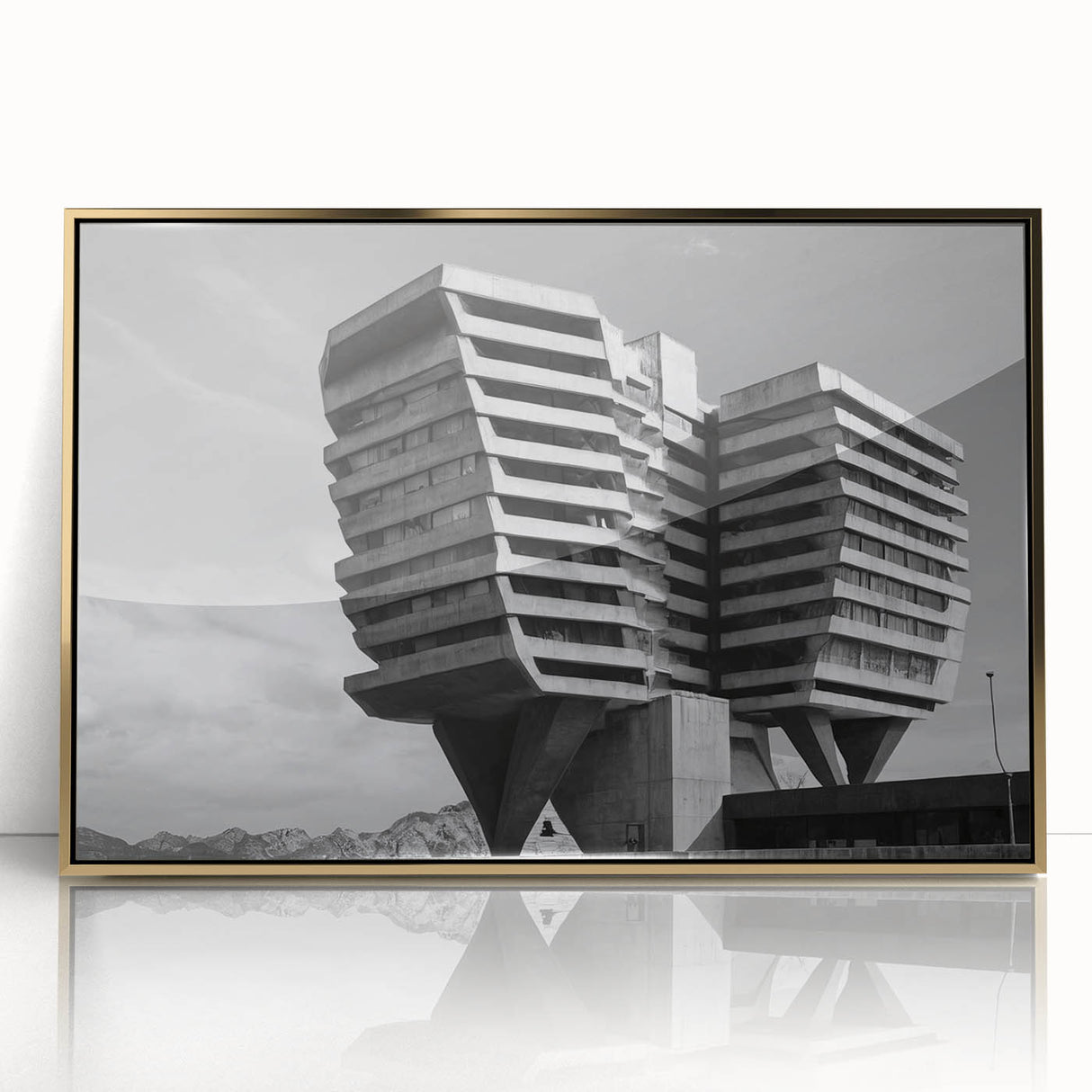 Architectural Brutalist Wall Art | Monochrome Modern Industrial Design