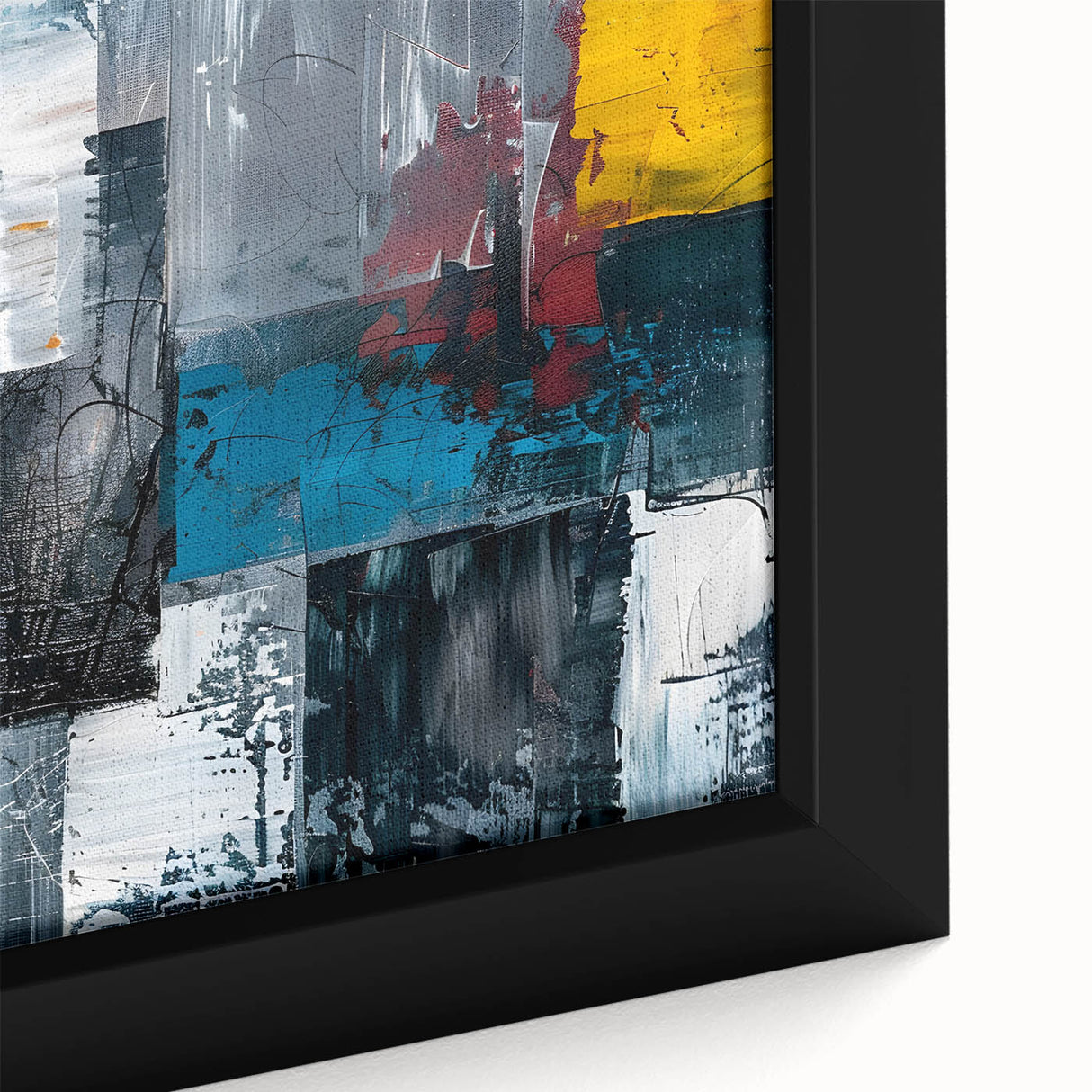 Abstract Brutalist Wall Art | Industrial Geometric Canvas with Bold Colors
