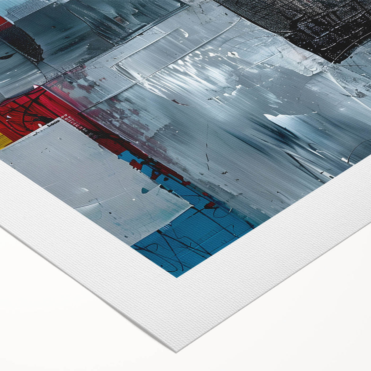 Abstract Brutalist Wall Art | Industrial Geometric Canvas with Bold Colors
