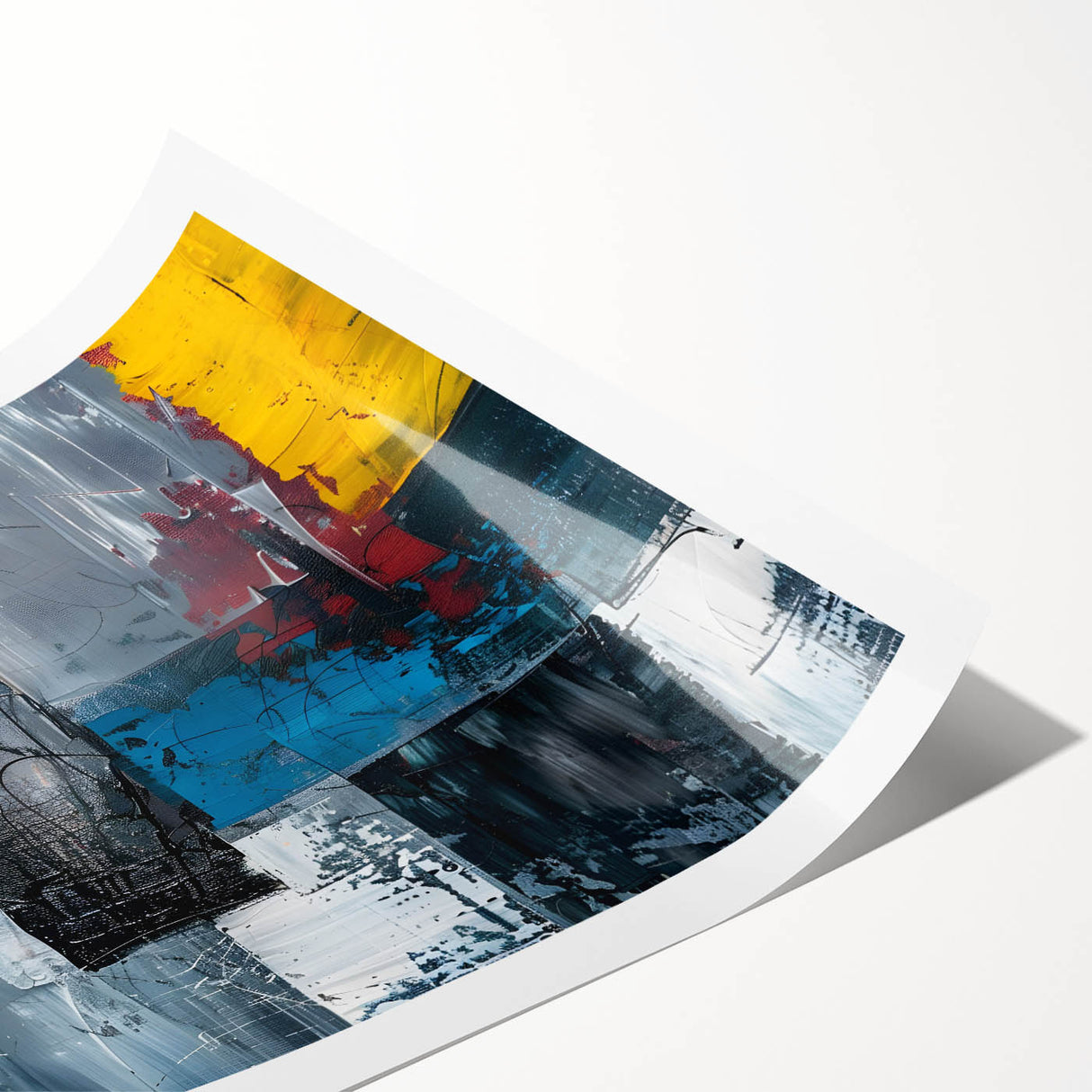 Abstract Brutalist Wall Art | Industrial Geometric Canvas with Bold Colors