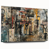 Expressive Brutalist Wall Art | Abstract Geometric Industrial Design Canvas