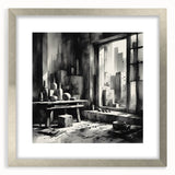 Brutalist Wall Art | Geometric Still Life with Concrete Cityscape | Canvas