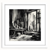 Brutalist Wall Art | Geometric Still Life with Concrete Cityscape | Canvas