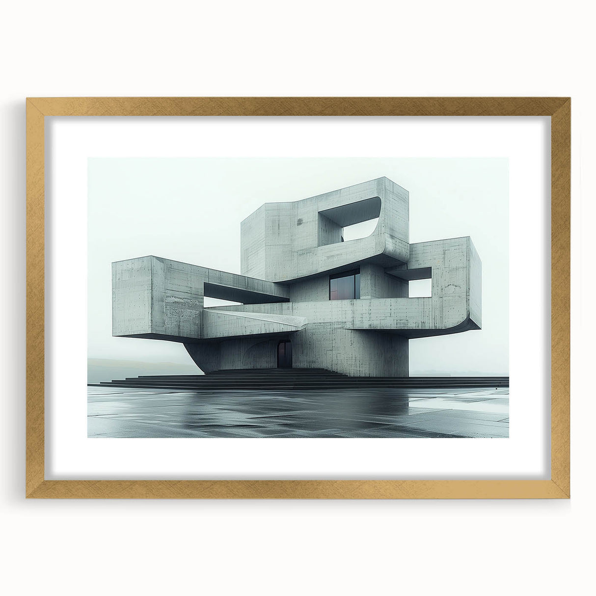 Minimalist Brutalist Wall Art | Geometric Concrete Architectural Design