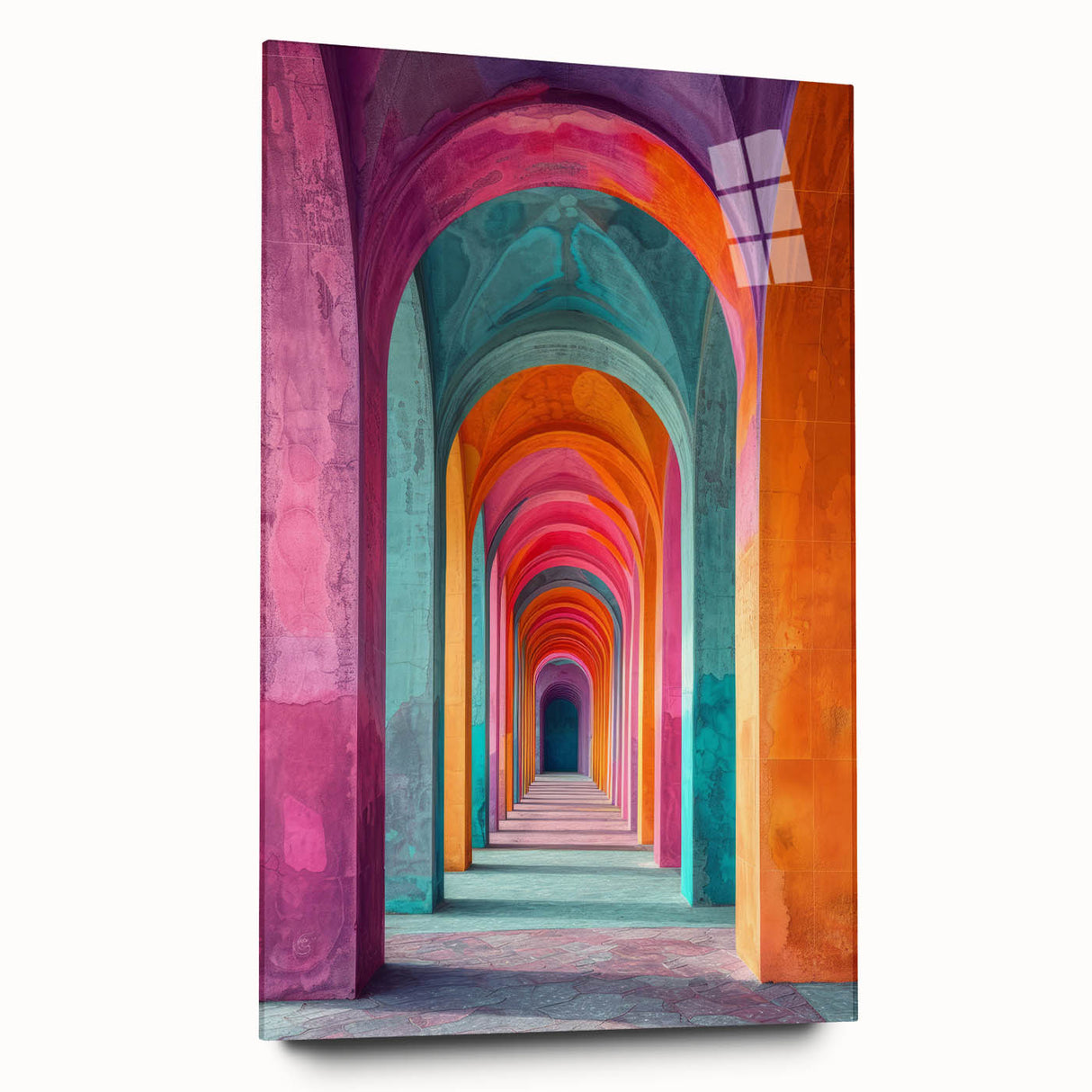 Vibrant Brutalist Wall Art | Colorful Geometric Arches in Concrete Design