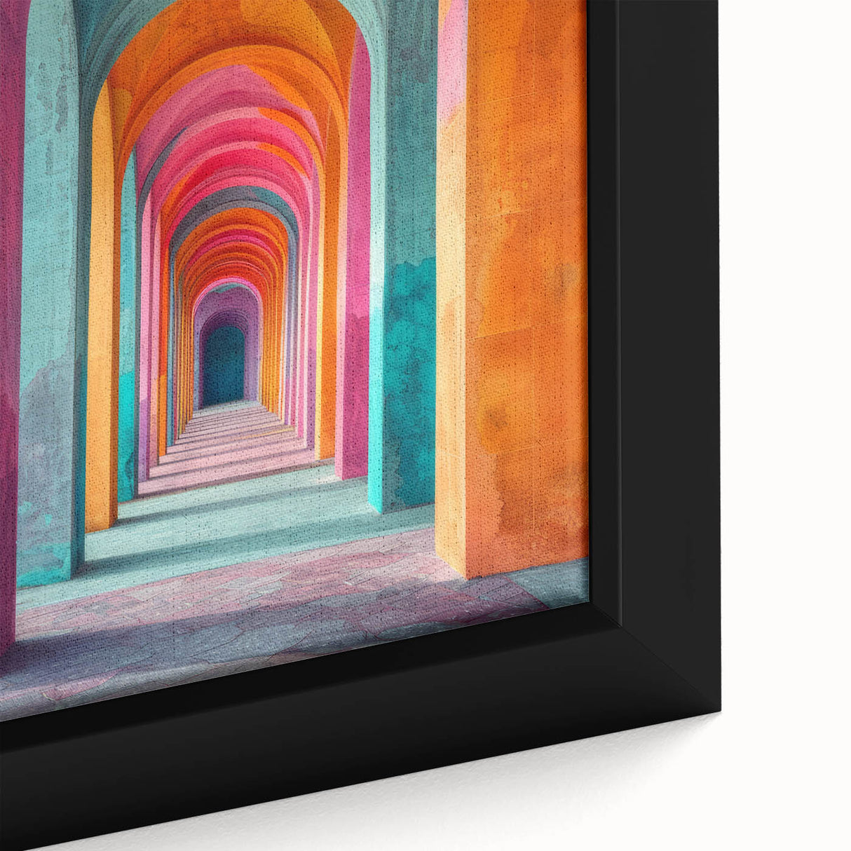 Vibrant Brutalist Wall Art | Colorful Geometric Arches in Concrete Design