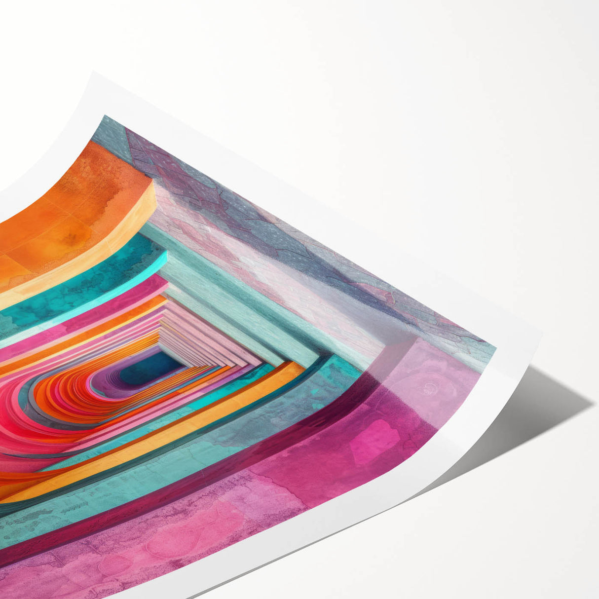 Vibrant Brutalist Wall Art | Colorful Geometric Arches in Concrete Design